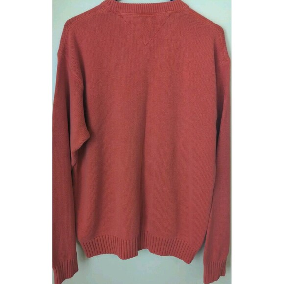 VTG Mens XL Tommy Hilfiger Orange Sweater Embroidered Crest Pullover 90's Preppy - Picture 6 of 7
